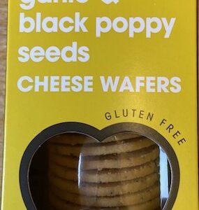 Kent and Fraser oak smoked garlic and black poppy seeds wafers GF